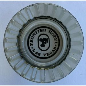5 for $25 Vtg Frontier Hotel Casino Vegas USA Gray Glass Ashtray trinket dish